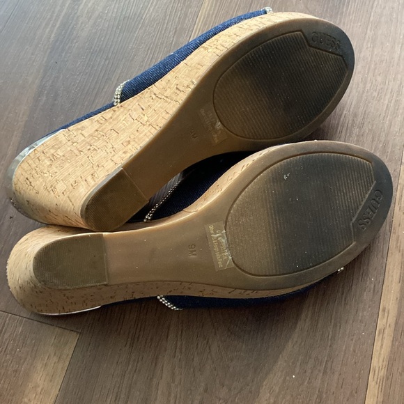 GUESS denim slip on wedge shoe with crystal trim - Picture 5 of 6